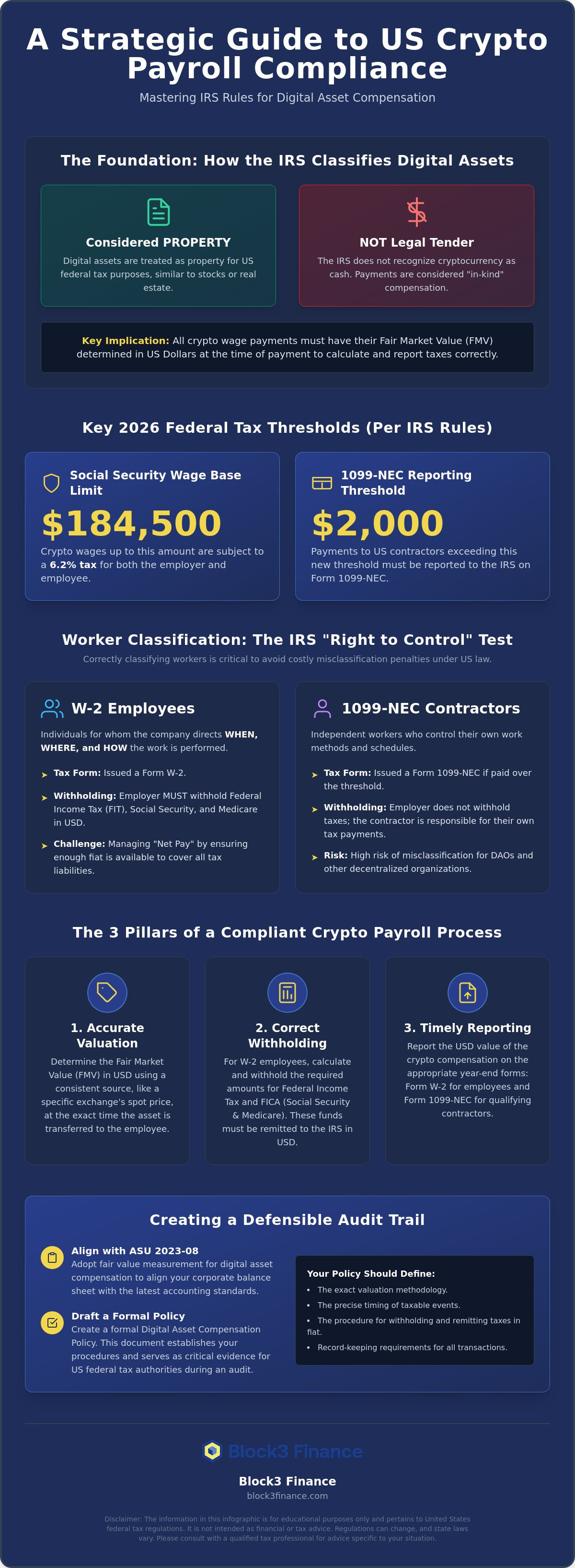 Crypto payroll compliance